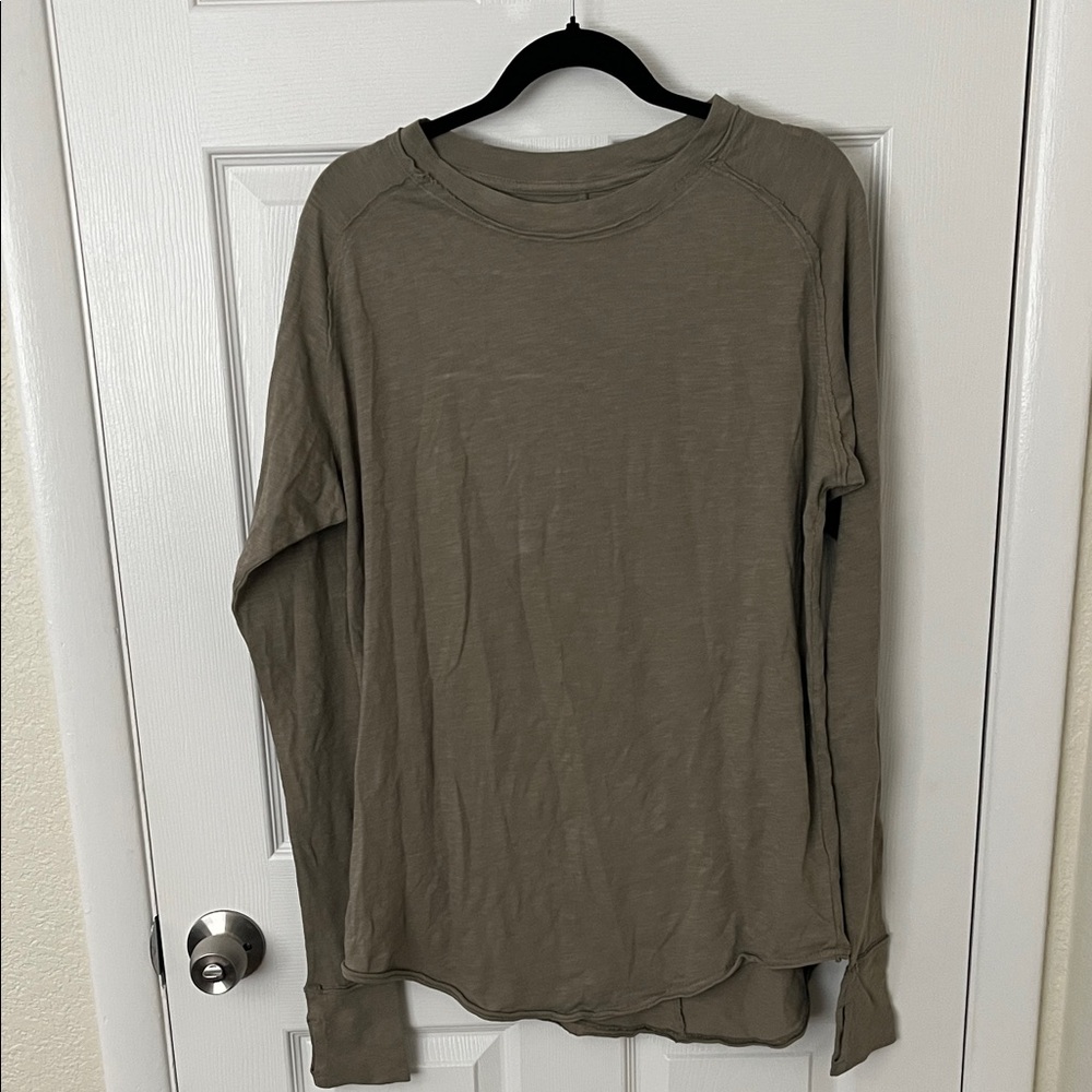 NWOT Free People We The Free Arden Olive Long Sleeve T-Shirt